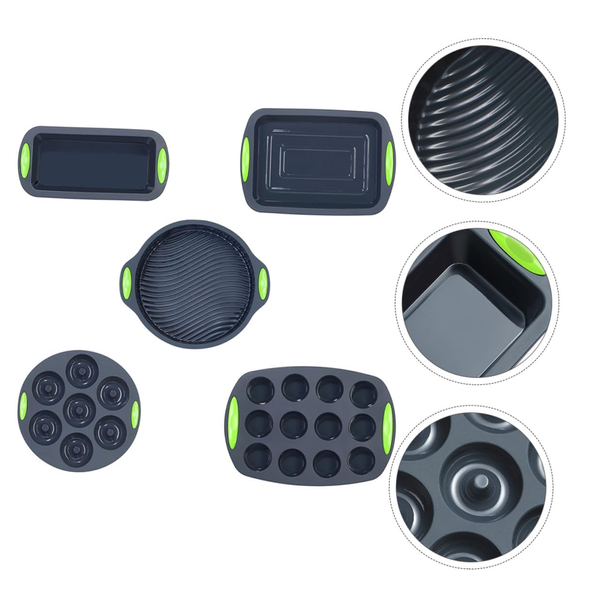 Molde de Silicona para Pastel 5 Piezas, Resistente a Temperaturas 40℃ a 240℃, Color Gris, Herramienta Práctica para Hornear DIY en Horno y Refrigerador, Utensilios Repostería