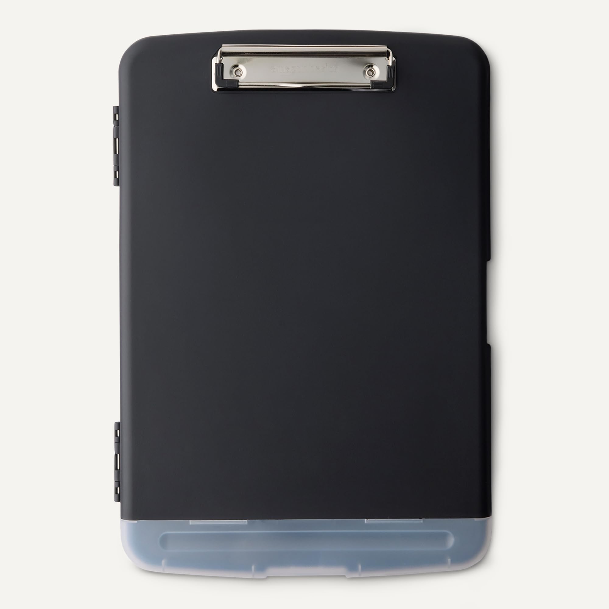 Amazon Basics Portapapeles con almacenamiento, para enfermería, de alta capacidad con soporte para bolígrafos, 1 paquete, 36.5 x 25 x 3.8 cm, A4, Negro