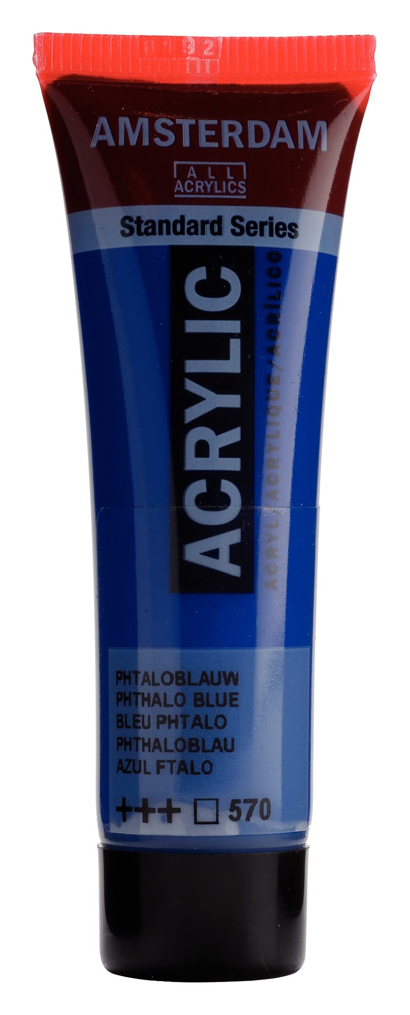 Amsterdam Phthalo Blue Standard Series Acrylic Paint Tube - 20 Ml 570 - High Lightfastness - Versatile Medium Viscosity - Durable Satin Finish - Water-Based - Made In Netherlands