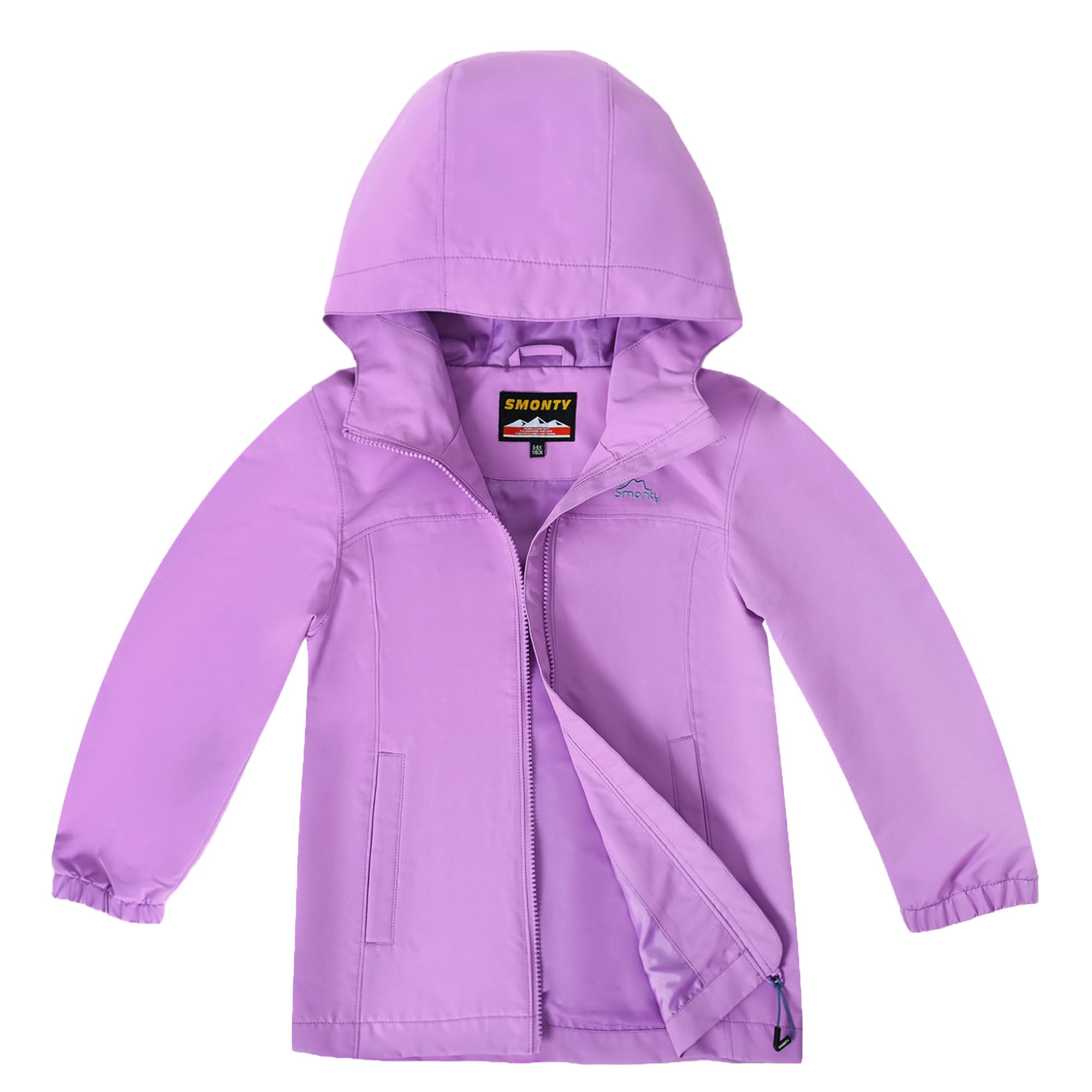 SMONTY Chaqueta Impermeable para Niños Capucha a Prueba de Viento Chaqueta Transpirable para Senderismo, Ciclismo y Carrera al Aire Libre Deportes