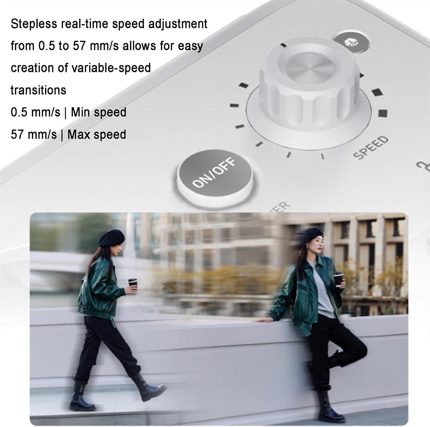 Slider motorizzato per fotocamera con carrello panoramico a 125°, controllato da app per time-lapse e video, controllo della velocità di precisione, supporta 2,5-5 kg per riprese fluide