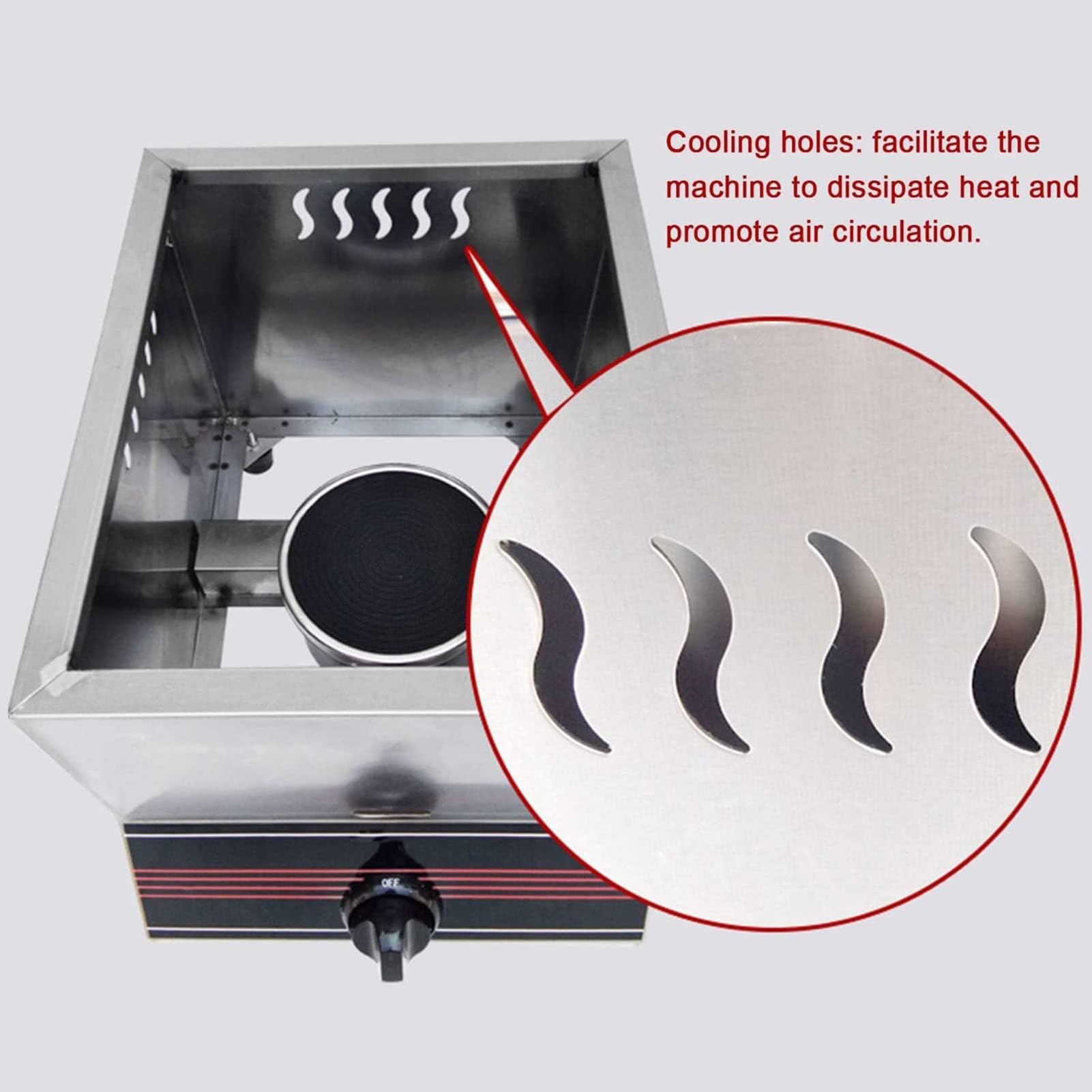 Freidora de gas comercial, freidora de gas profesional, acero inoxidable, freidora doble de gran capacidad de 6 litros, con cestas extraíbles, para restaurante, hogar, cocina comercial