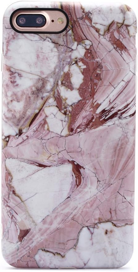 GOLINK iPhone 7 Plus Case/iPhone 8 Plus Marble Case, Matte Marble Series Slim-Fit Anti-Scratch Shock Proof Anti-Finger Print Flexible TPU Gel Case for iPhone 7/8 Plus - Nude Marble