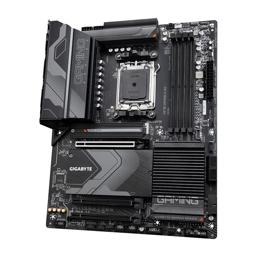 GIGABYTE X670 Gaming X AX Mainboard - Unterstützt AMD Ryzen 9000 Series CPUs, 16+2+2 Phases Digital VRM, up to 8000MHz DDR5 (OC), 1xPCIe 5.0 + 3xPCIe 4.0 M.2, Wi-Fi 6E, 2.5GbE LAN, USB 3.2 Gen 2x2