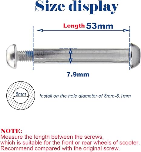 Miniatura 2 de OTFAITP Juego de tornillos Allen para eje de acero al carbono M8 de 0.315in x 1.102in y 3.386in de grado 8.8 para delantero, trasero, 2, 3, 4