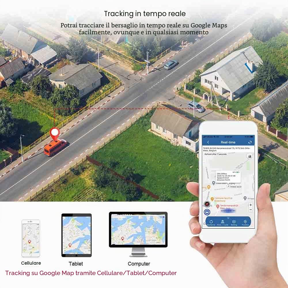 TKMARS Localizzatore GPS senza Abbonamento 10000mah TK905B Localizzatore GPS per Auto 160 Giorni in Standby per Auto con APP Allarmi Multipli IP65 Impermeabile Forte Magnetico