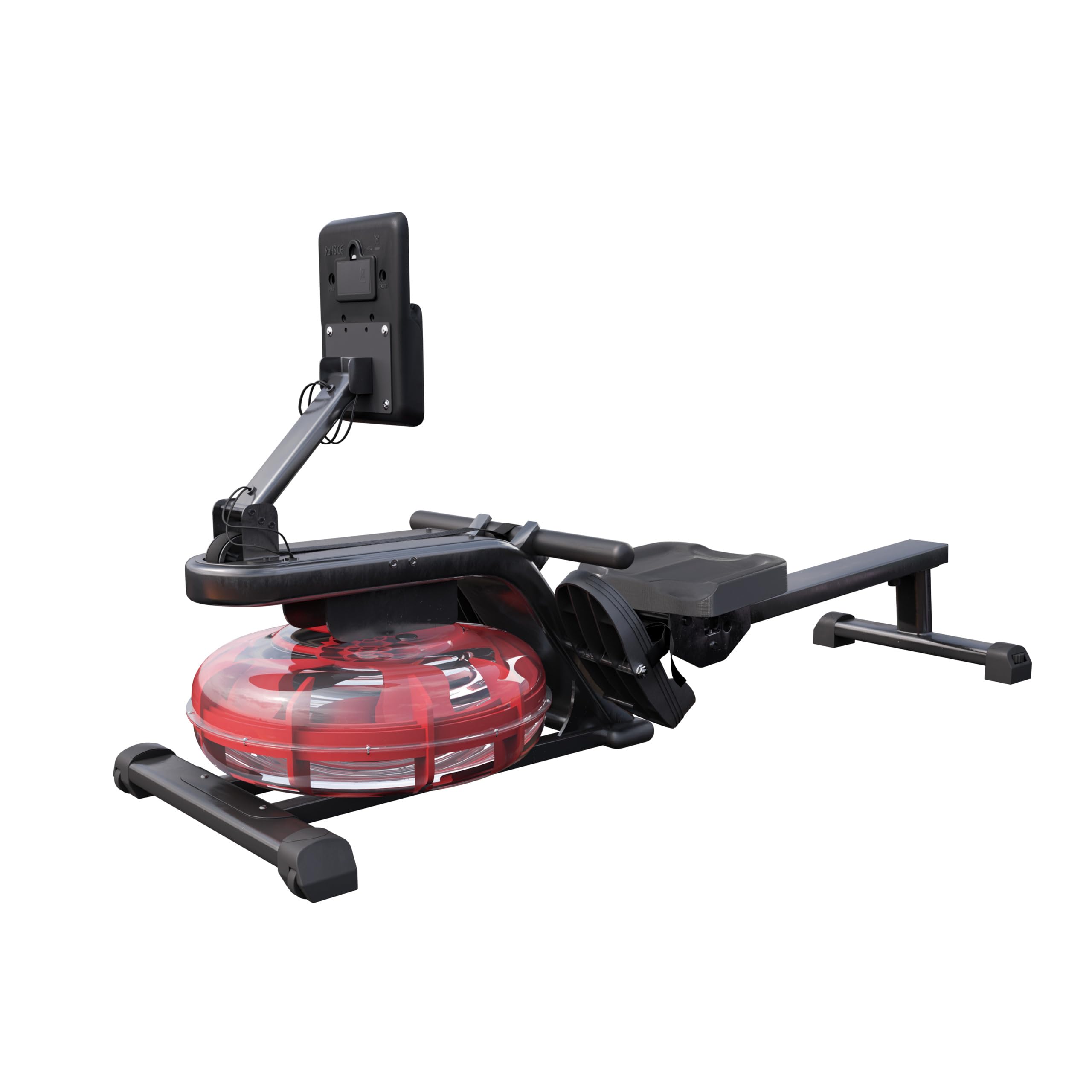 GORILLA SPORTS® Vogatore - ad Acqua, Pieghevole, Resistenza Idraulico, Regolabile, con Monitor LCD, Super Silenzioso, Guida di Scorrimento in Acciaio - Rematore, Cardio, Allenamento, Palestra Casa