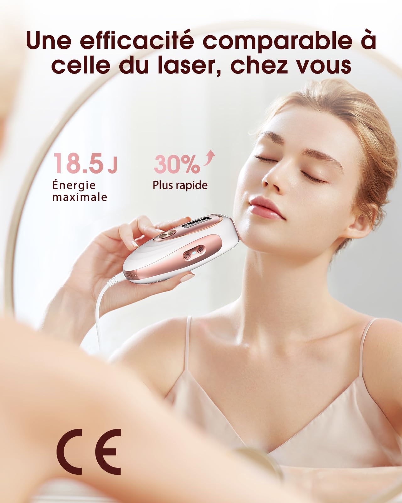 Haarlosy Épilateur Lumière Pulsée de Refroidissement, 999,900 Flashes IPL Laser Épilateur Definitive, 2 Modes 5 Niveaux Énergie Épilation Laser pour Visage/Corps/Maillot/Aisselles, IFE04