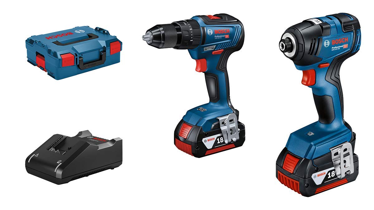 Bosch Professional Black 06019J2170 Gdr 18V-200 + Gsb 18V-55 + 2 X Gba 18V 4.0Ah + Gal 18V-40