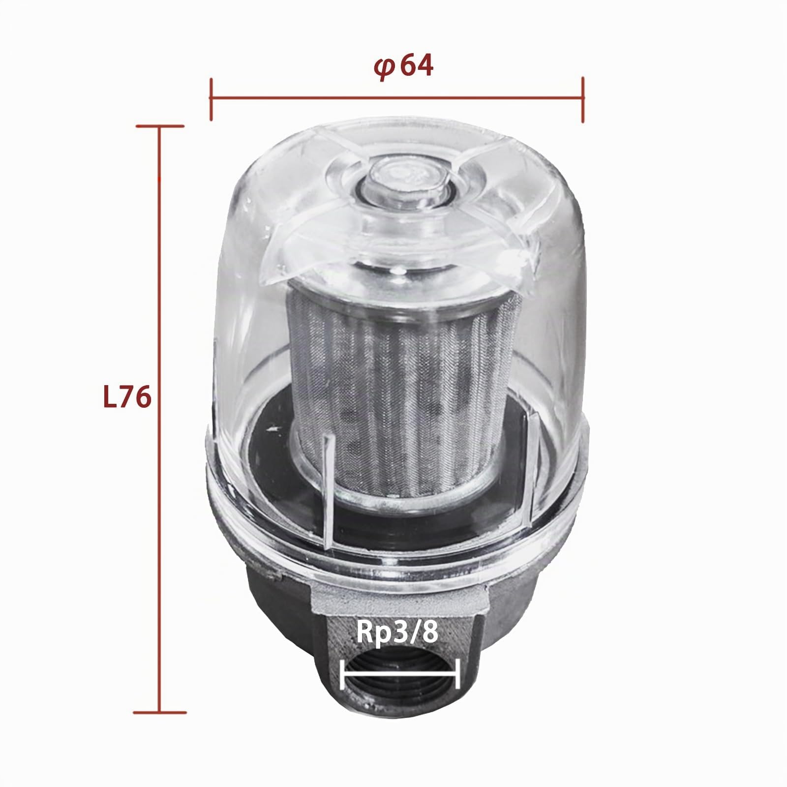TopHomer Filtro Carburante in Linea per Bruciatore Diesel, Filtro Olio di Ricambio, Diametro 3 Punti con Carta Trasparente, Promozione Sistemi Riscaldamento Serbatoio Caldaia