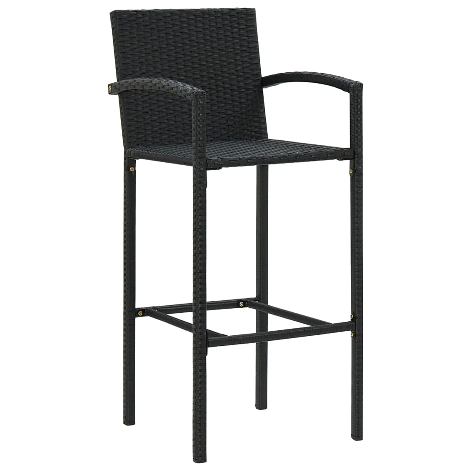 Rantry Mesa y taburetes Altos jardín y Cojines 5 pzas ratán PE negroJuegos de Muebles Altas, Mesa de Cafetería, Set de Balcón, Set de Bar Longitud Mesa 70 cm