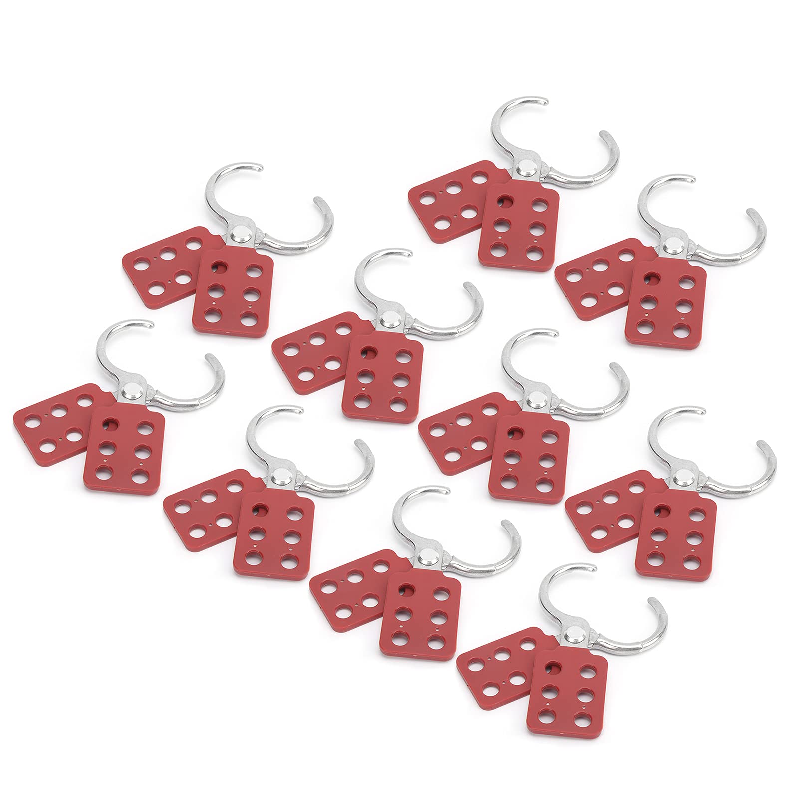 ACAGALA 10pcs Lockout Hasp 38mm/1.5in 6 Holes Aluminium Insulation for Flammable Explosive Places