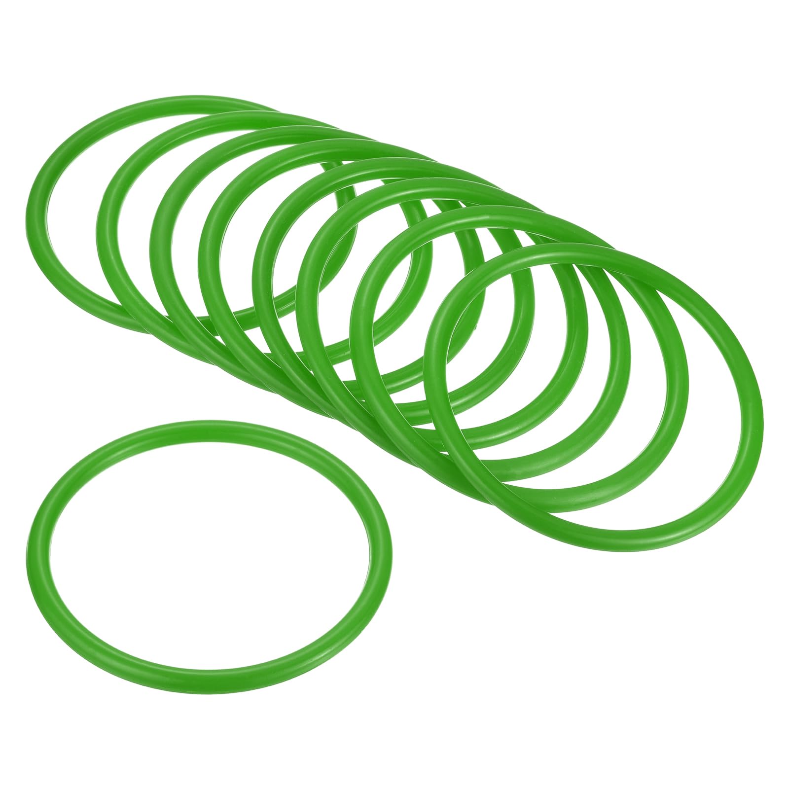 M METERXITY 24 Pack Carnival Toss Rings - Plastic Round Throw Hoops, Apply to Parties/Interactive (3.35", Green) - Image 4
