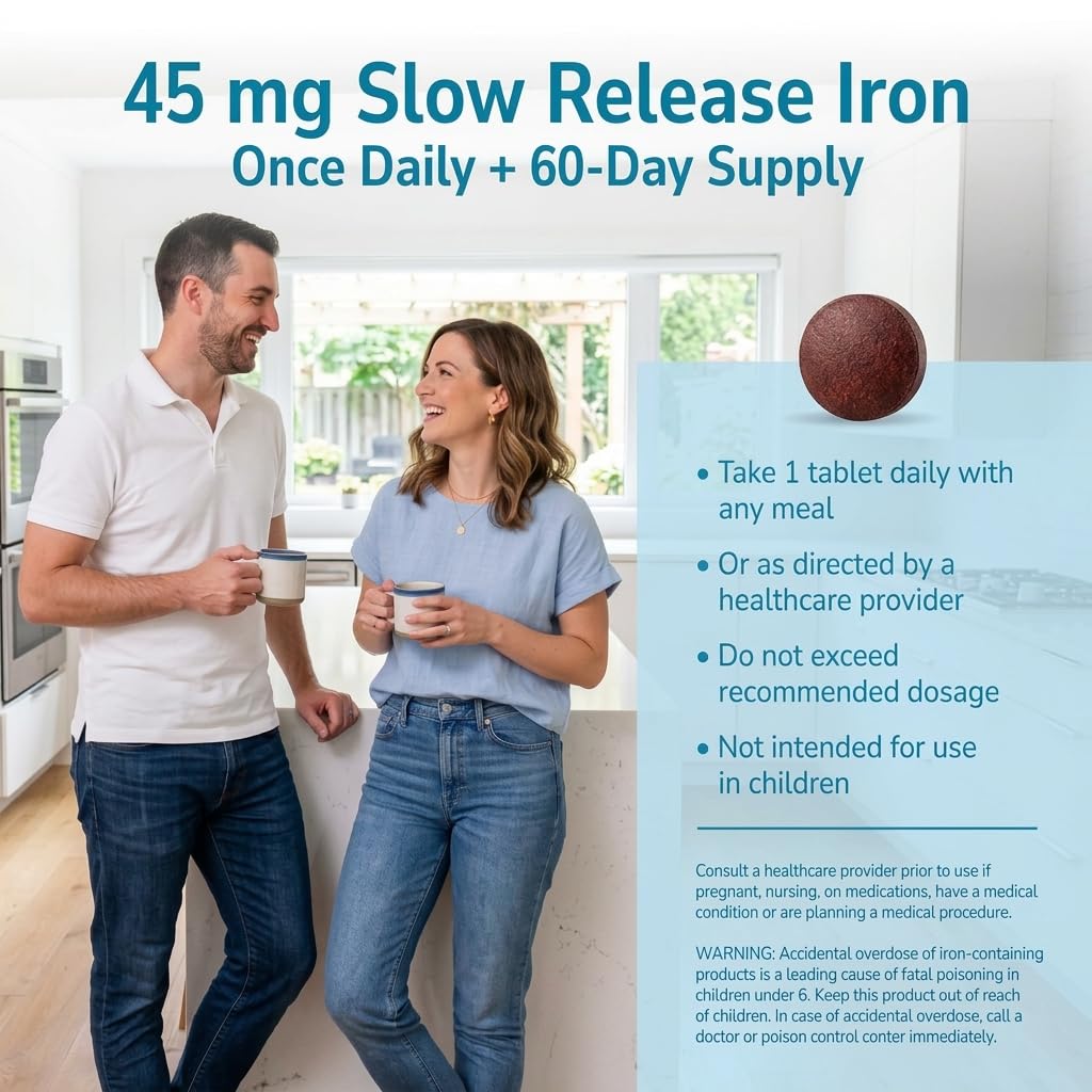 21st Century Slow Release Iron 45mg Tablets, Gentle on Stomach, 60 Count — Amazon image 5