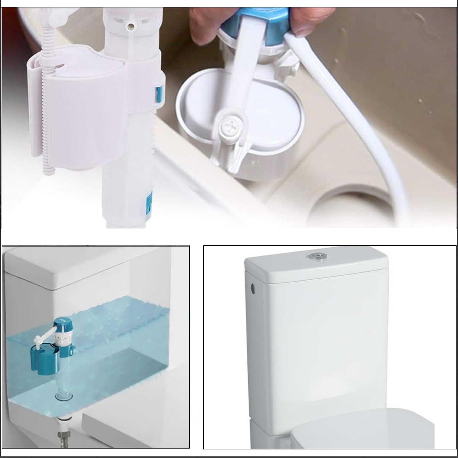 Boya Cisterna,Cisterna WC Universal,Cisterna Wc,Válvula De Flotador,Bolla Cisterna Wc, Válvula de llenado de cisterna de inodoro,ABS Válvula de llenado con Botón Pulsador(G1/2)