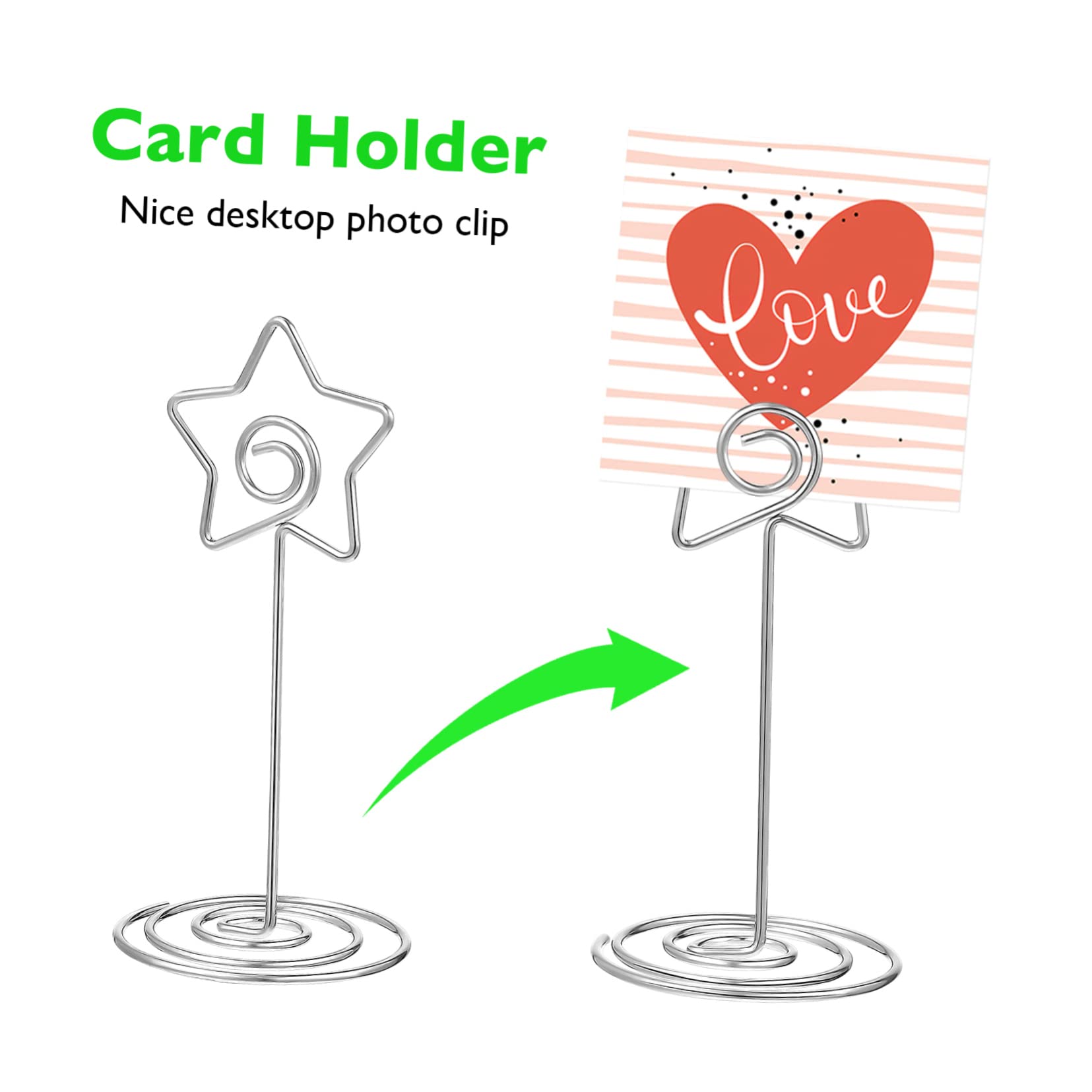 Tofficu 60piezas Soporte para Tarjetas De Mesa Forma De y De Clips para Menús y Tarjetas De Felicitación para Bodas Decorativos