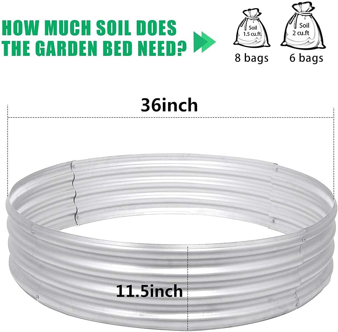 Galvanized Raised Garden Bed Kit, 3×3x1ft Round Steel Raised Garden Planters for Outdoor Vegetable Flower Herb