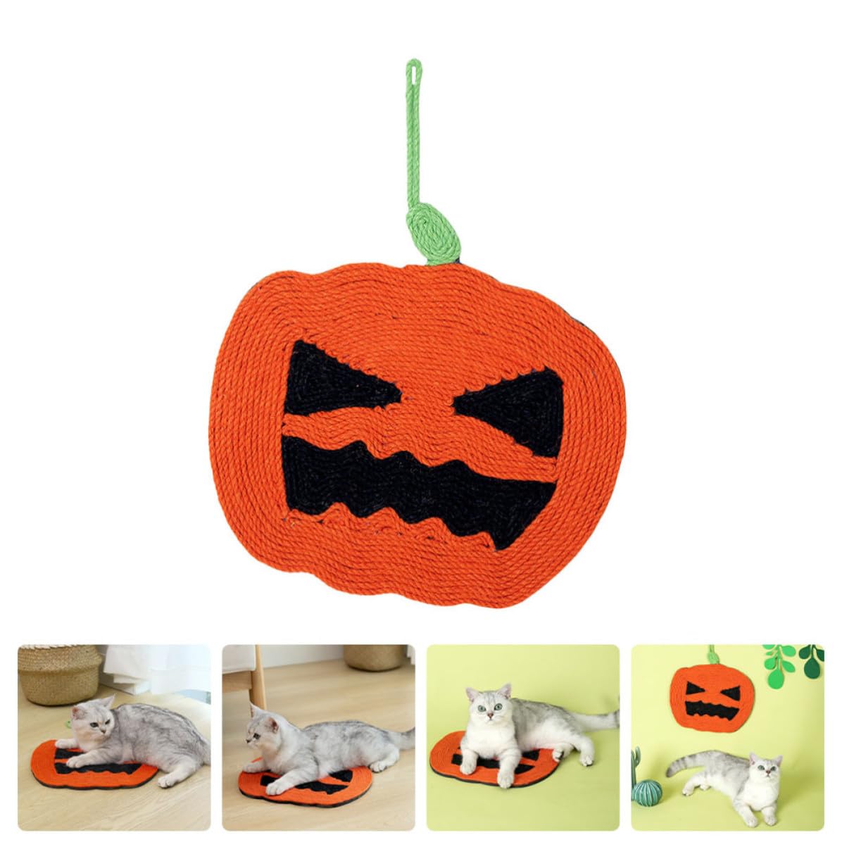 4 Pièces Griffoir pour Chat d'halloween en Sisal, Chaton Maison