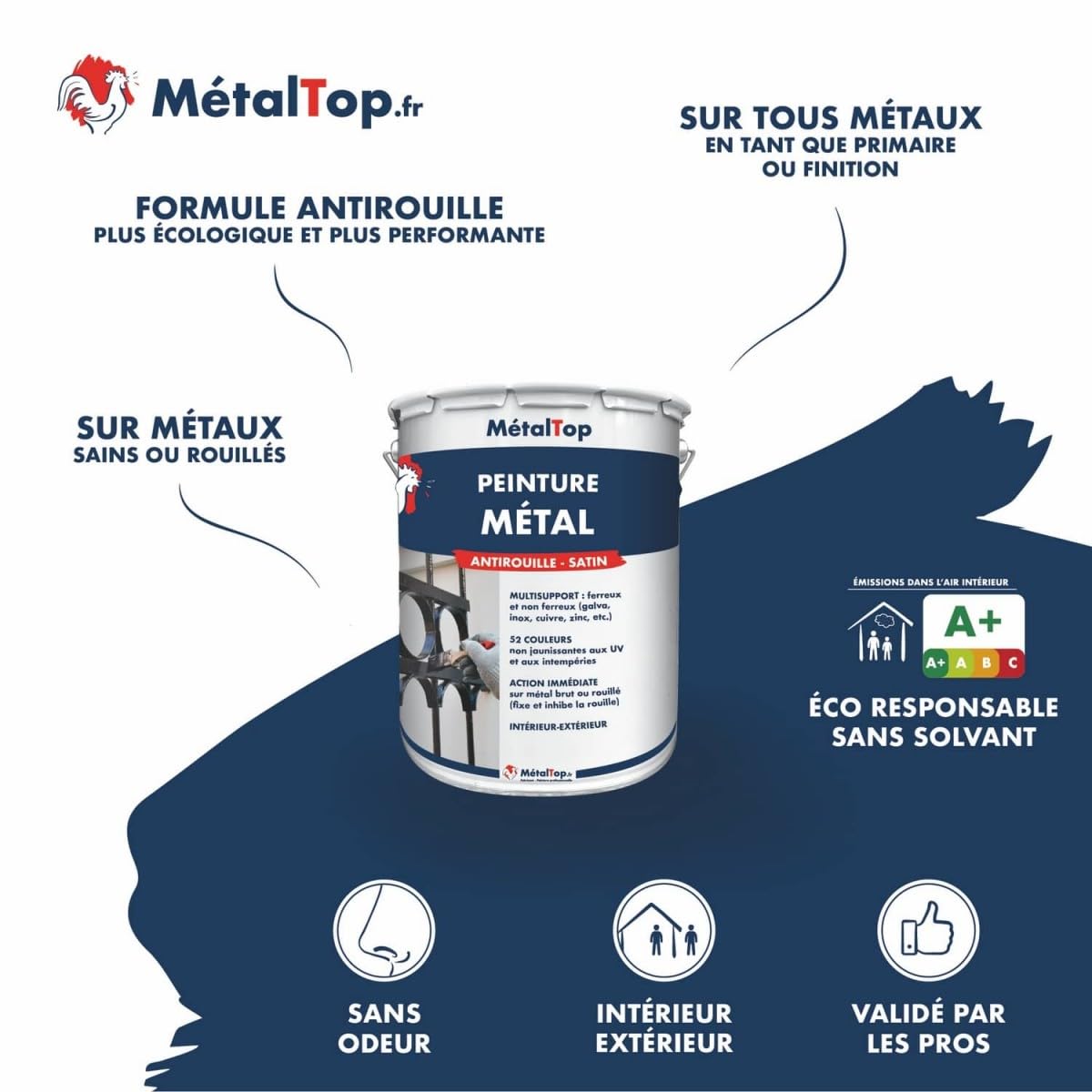 Peinture Metal Gris Anthracite RAL 7016-1 L Protection Antirouille