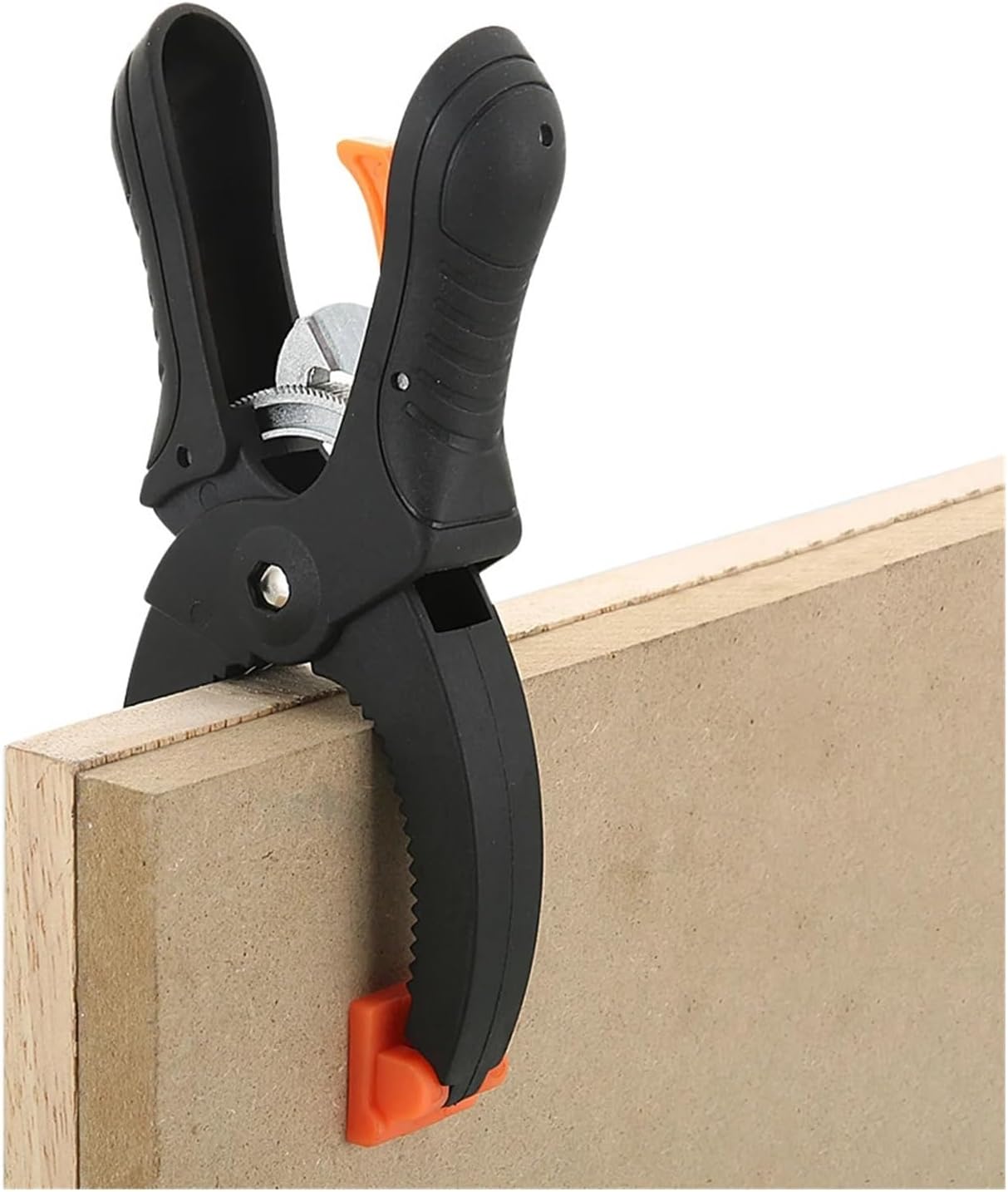 1 Pcs 8 Inch Ratcheting Hand Clamps Jaw Opening Clamping Force Nylon Spring Clip Adjustable Woodworking