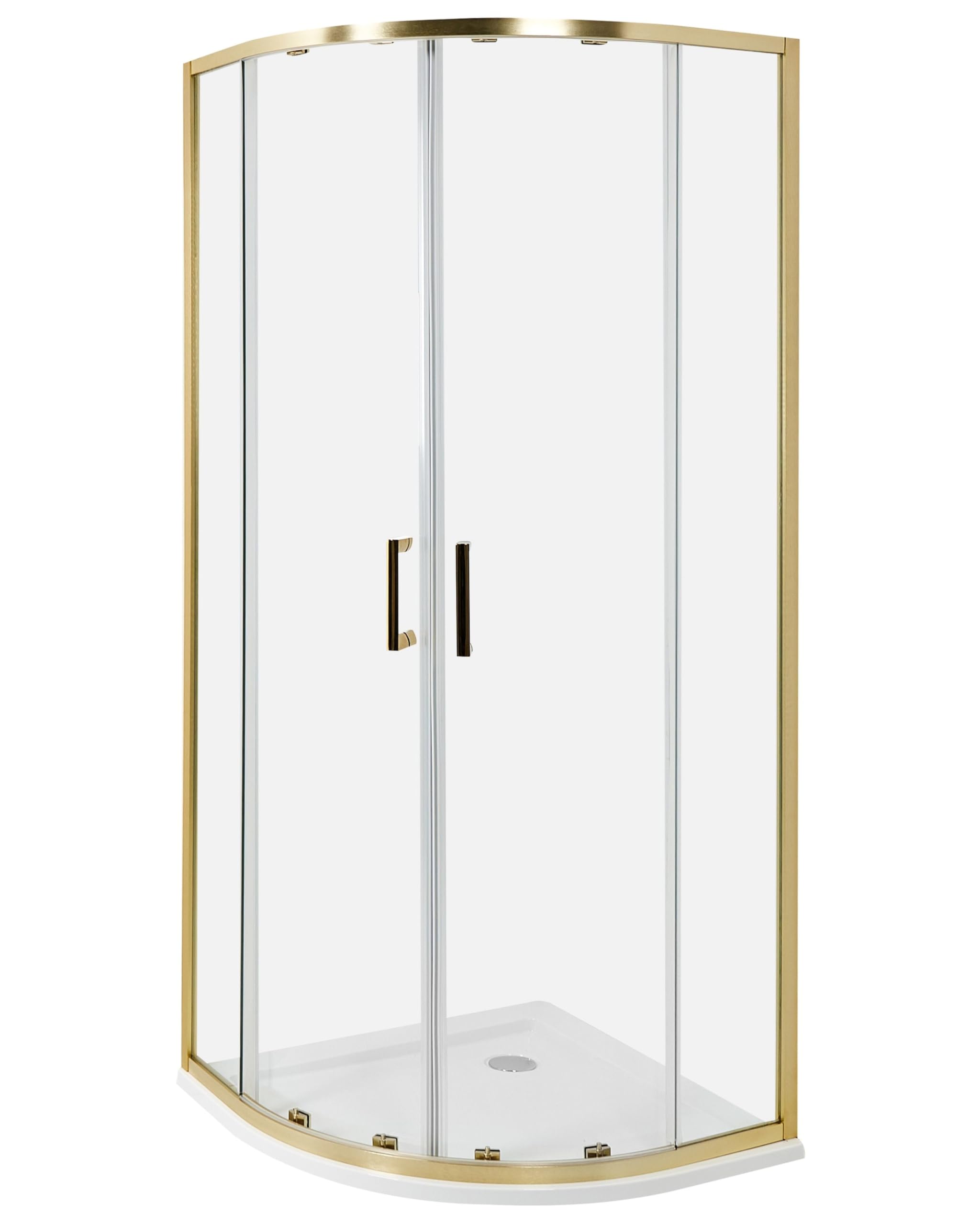 Box Doccia Vetro Temperato Doppia Porta oro 80 x 80 x 185 cm