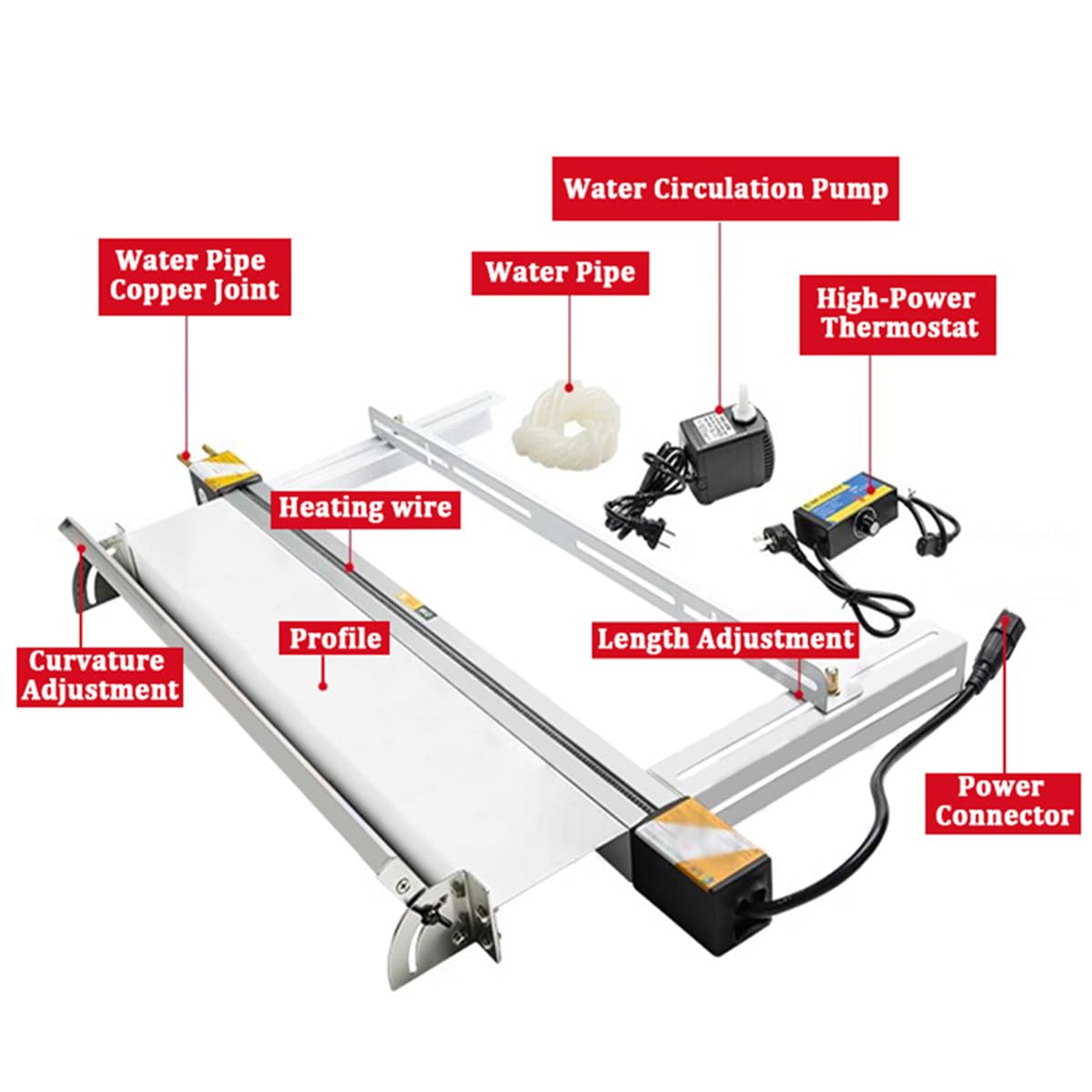 Dobladora de acrílico de 30 cm/60 cm/125 cm, máquina dobladora de plástico PVC, Calentador de Caja de luz con Soporte, Calentador de PVC, dobladora de calefacción en Caliente,125cm