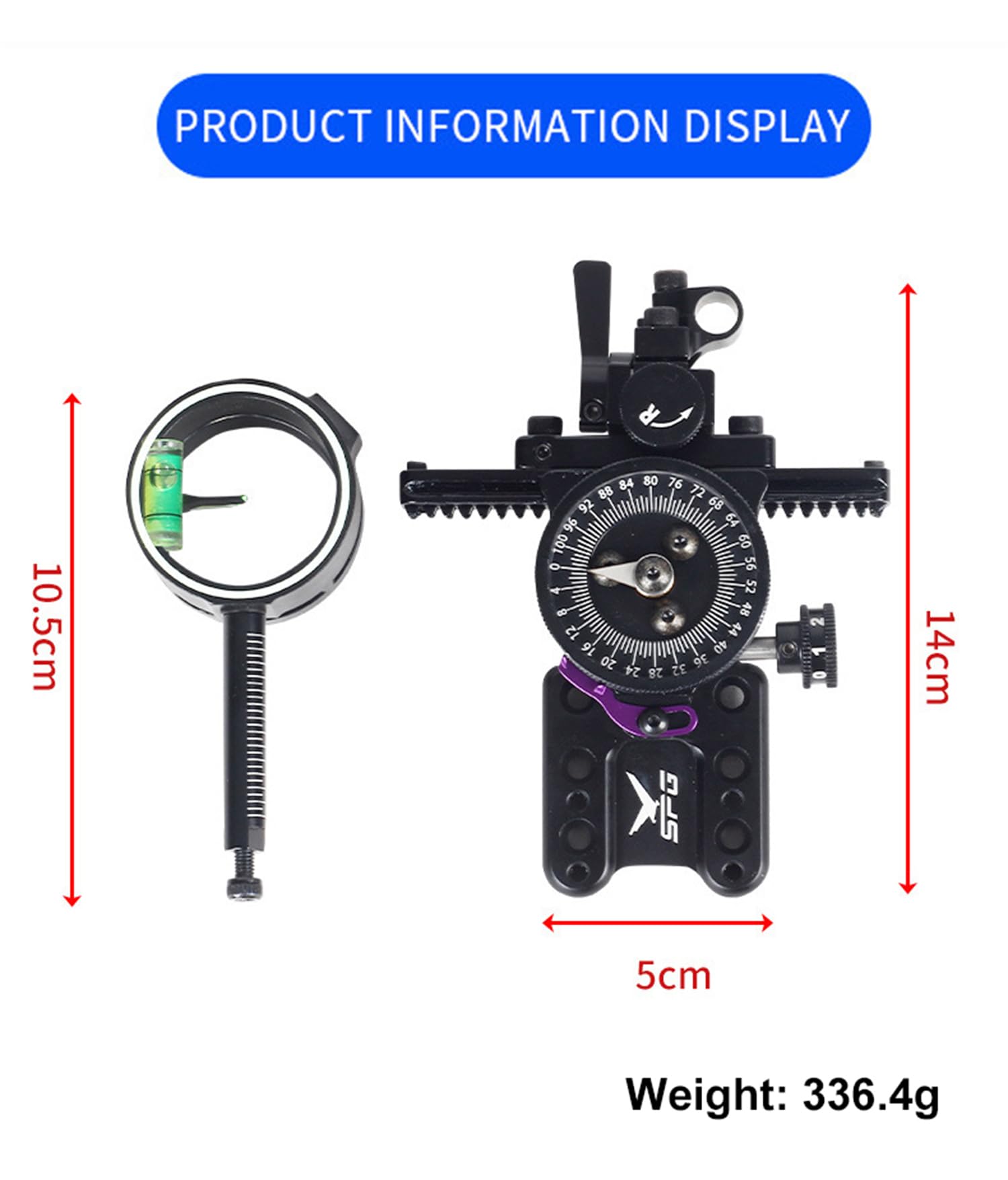 Mira de Arco de un Solo Pasador de aleación de Aluminio Accesorio de competición de Tiro con Arco Adaptador de Montaje de mira de Ajuste rápido para Arco Compuesto
