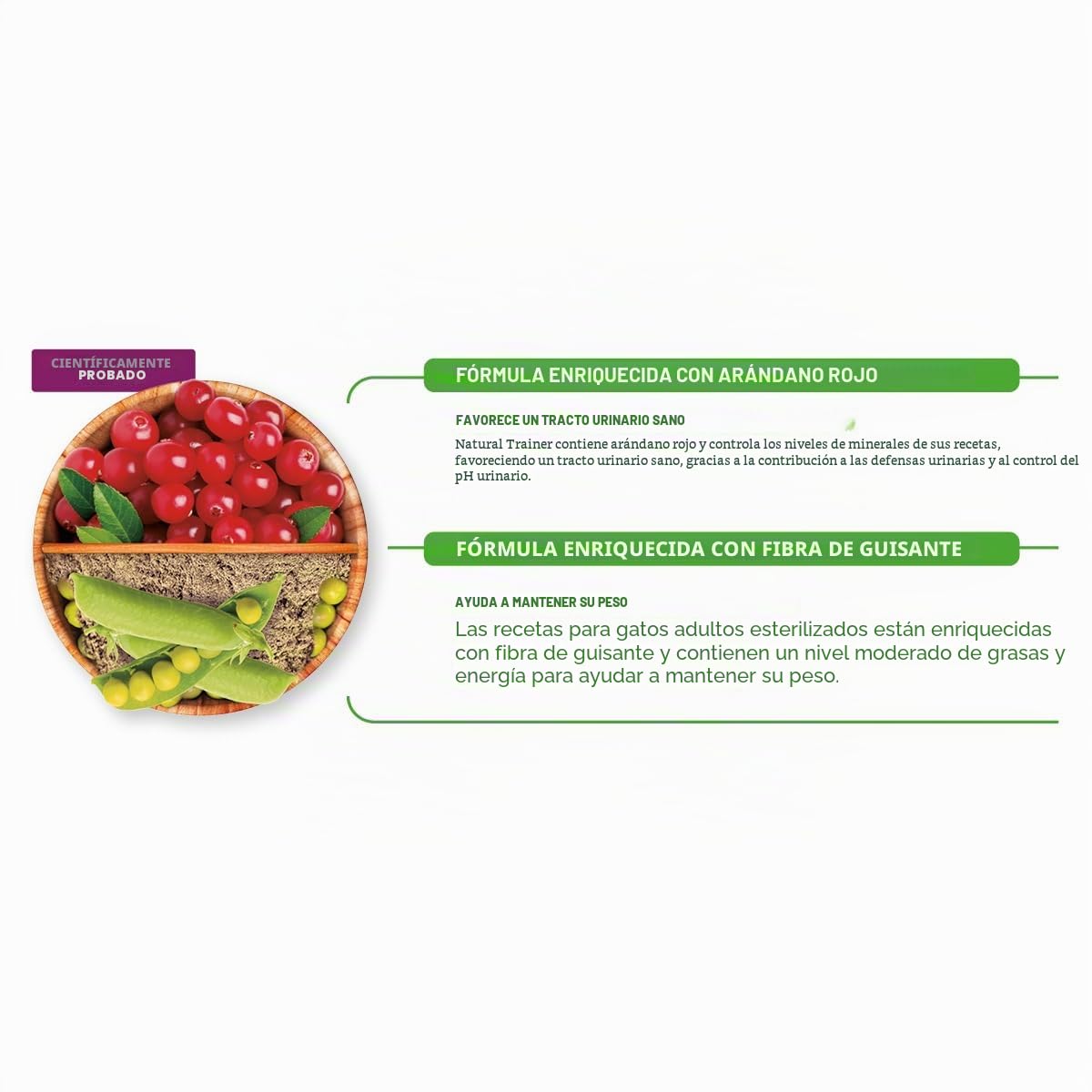 Trainer Natural Cat Sterilised Adult con Carne Blanca y Fibra de Guisante, 10 kg, 10000 g