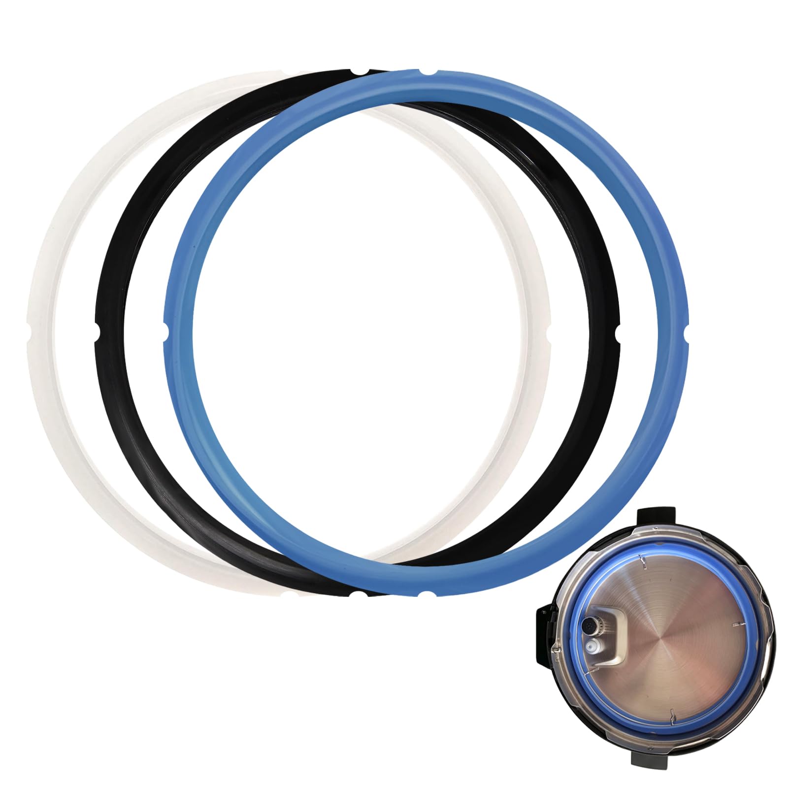 3PCS Silicone Sealing Ring for Insta Pot 6 qt, Insta Pot Seals Replacement Gasket 5/6 Quart Instapot Sealing Ring, Food-Grade Silicone Seals for IP-DUO60,IP-LUX60 (5/6 Quart-G82)