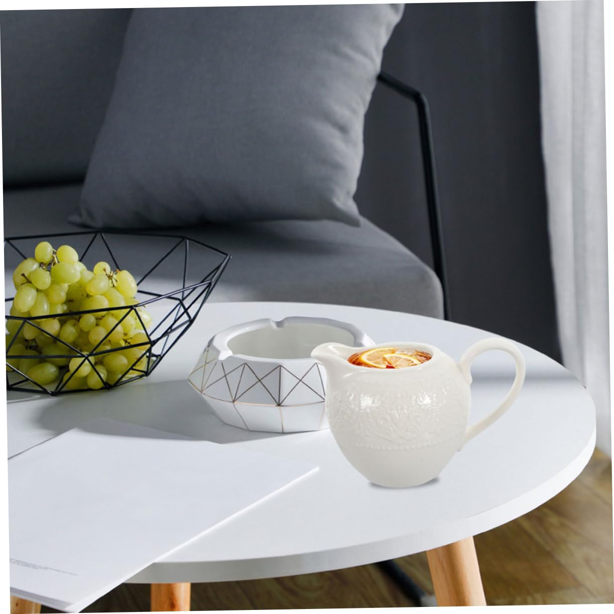 Juego de Jarra de Leche y Azucarero de Cerámica Blanco 2 Piezas | Acabado Simple y Elegante, Limpieza Fácil, Diseño Práctico para Servir y Guardar