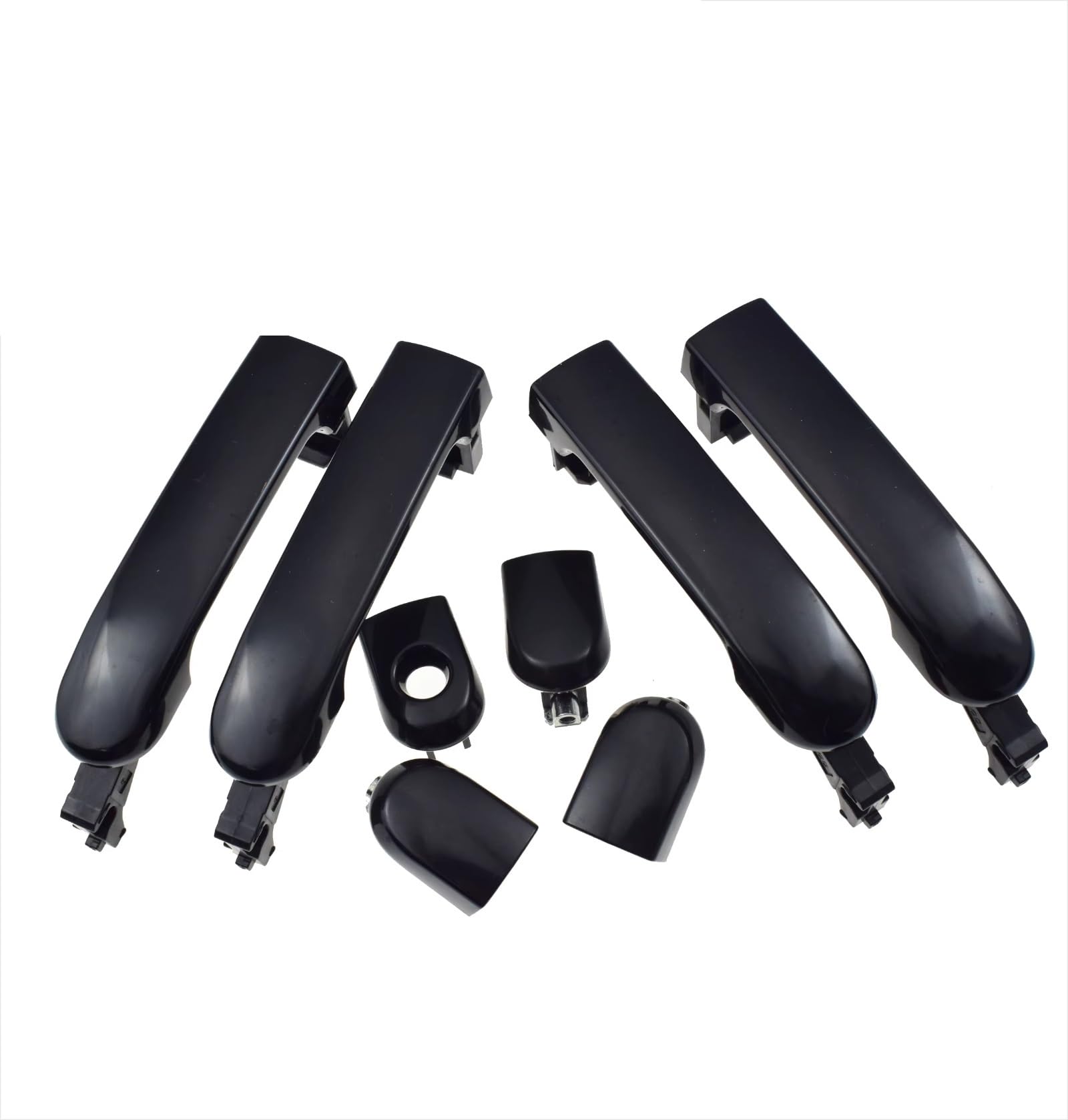 Iukmr Front Rear 4 Sides For Nissan For Versa For Tiida 1.6L .8L 2007-2012 Black Exterior Outside Door Handle Front Rear Left Or Right (Without Smart Entry) Car Outer Door Handle(Front Rear 4 Sides)
