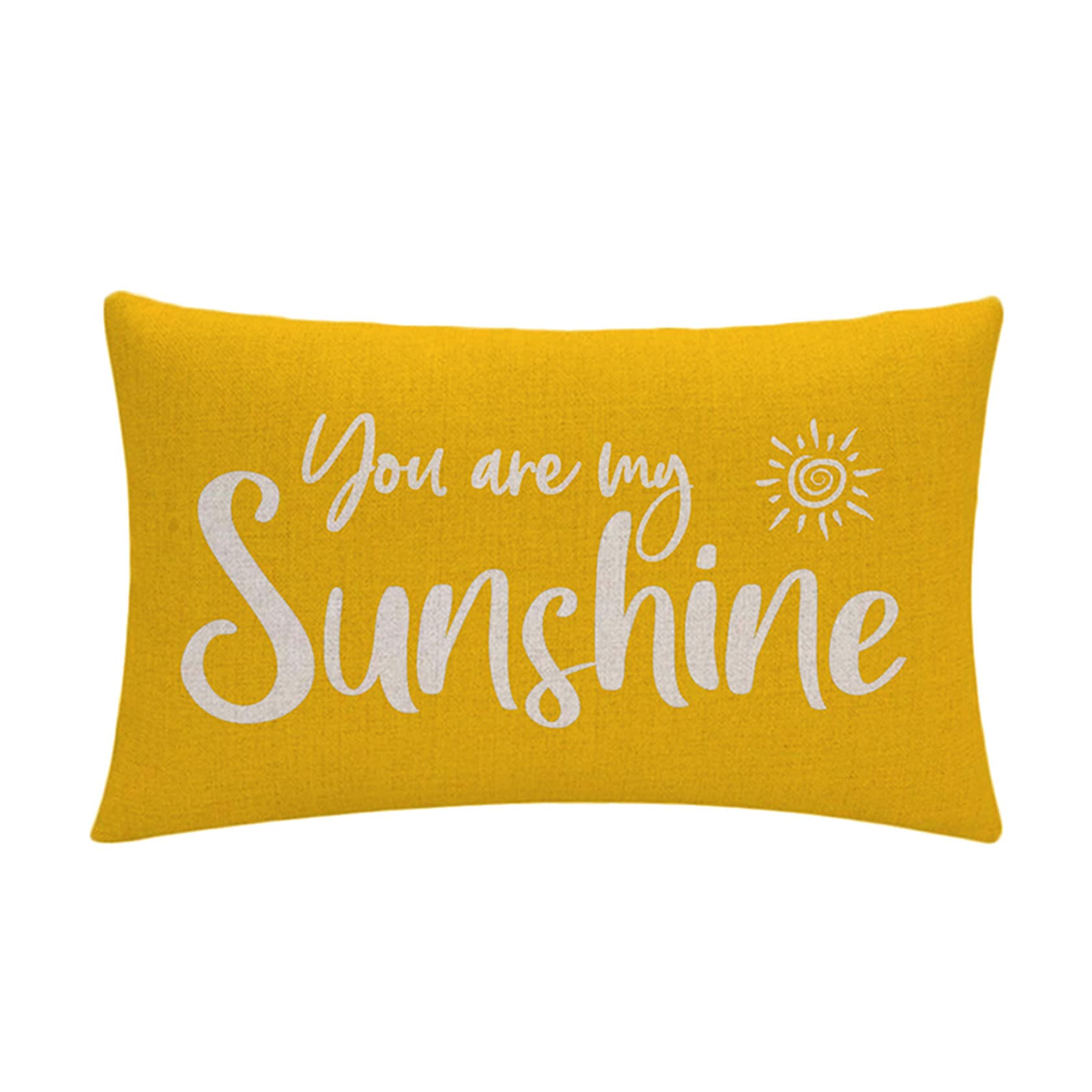 7COLORROOM 2Pack Farmhouse Decor Pillow Covers Hello Sunshine/You are My Sunshine Rectangular/Waist Cushion Covers Spring Summer Yellow Home Decorations Lumber Pillowcases 12" X 20"(Yellow) 2