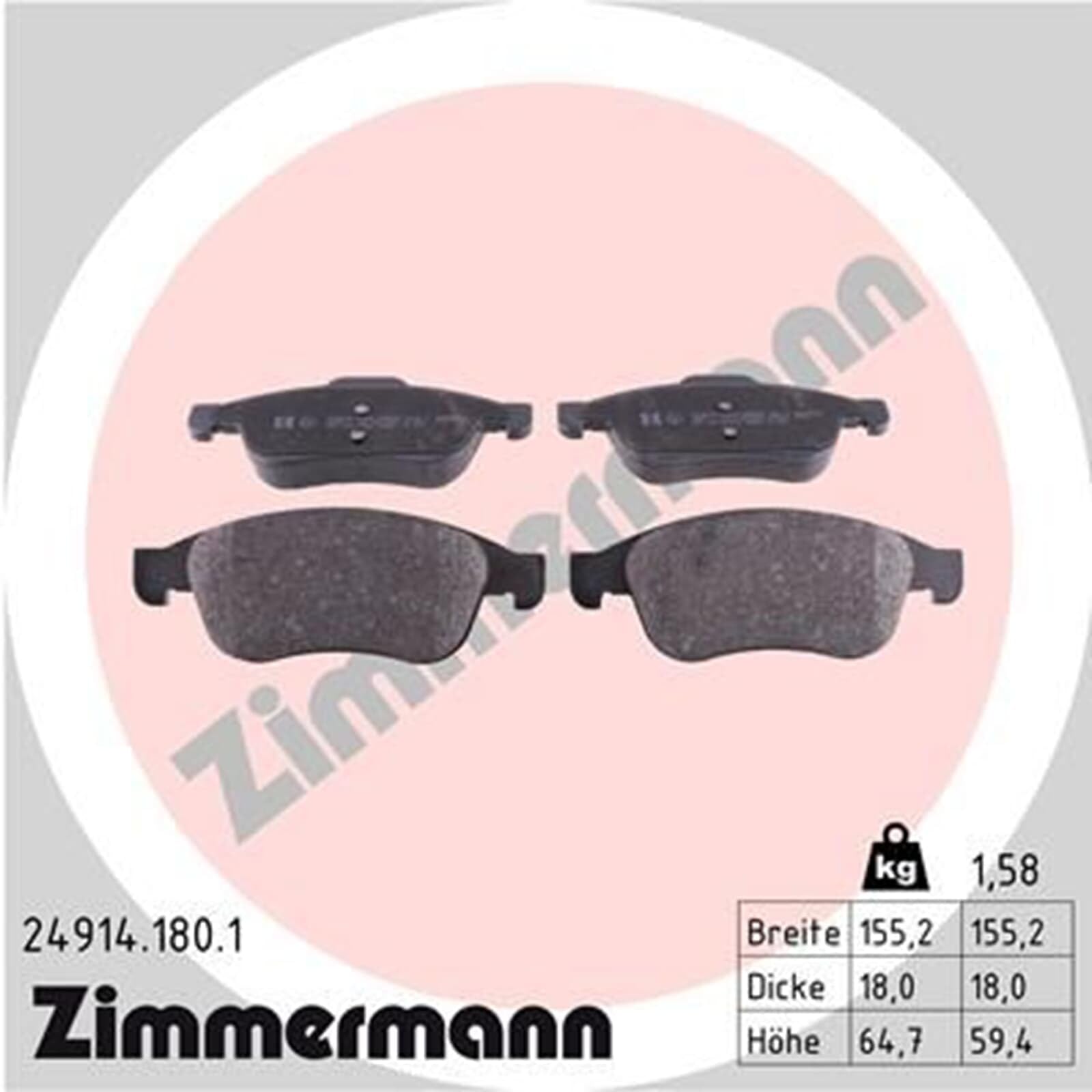 Zimmermann Bremsscheiben 280mm + Beläge vorne | 470.2450.20 + 24914.180.1 Kompatibel mit Dokker Großraumlimousine (ke_),dokker Kasten/großraumlimousine,dokker Pick-up,Jogg