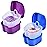 KISEER 2 Pack Colors Denture Bath Case Cup Box Holder Storage Soak Container with Strainer Basket for Travel Cleaning (Blue and Purple)