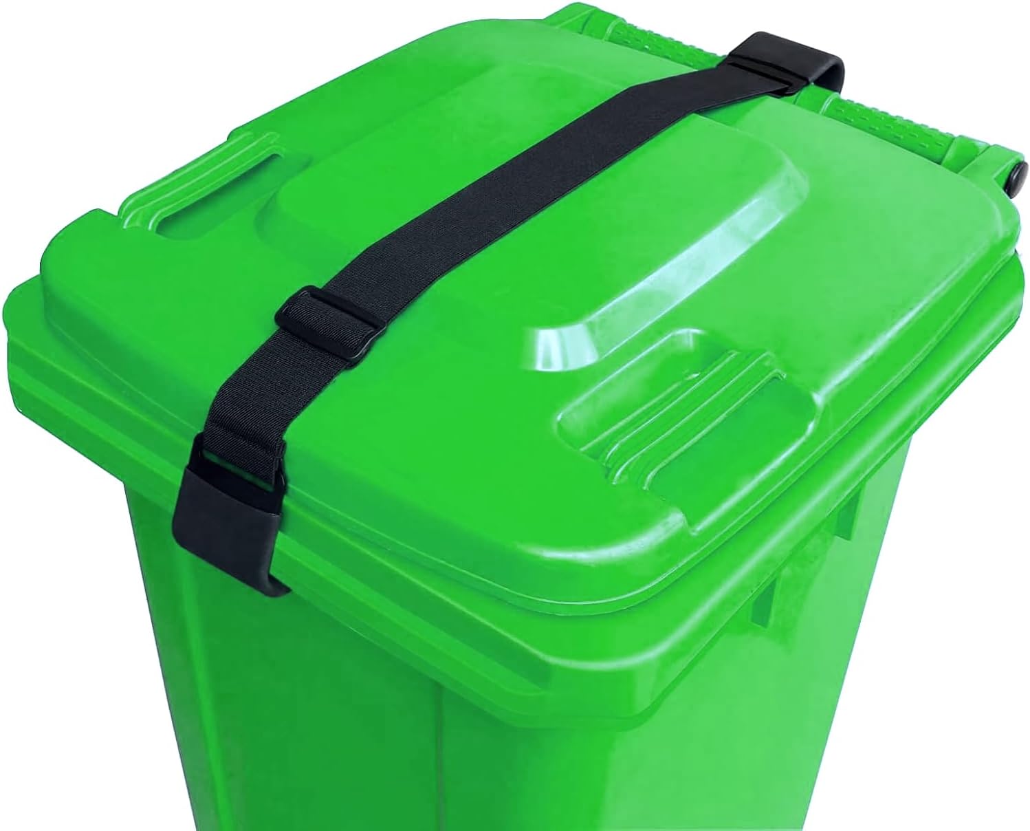 1PC Trash Can Locks Strap for Animals, Metal Double-Claw, Adjustable Garbage Can Straps, Bungee Cord with Hooks for Trash Bin Garbage Pail, Raccoon, Squirrel Proof, Fit for Outdoor Trash