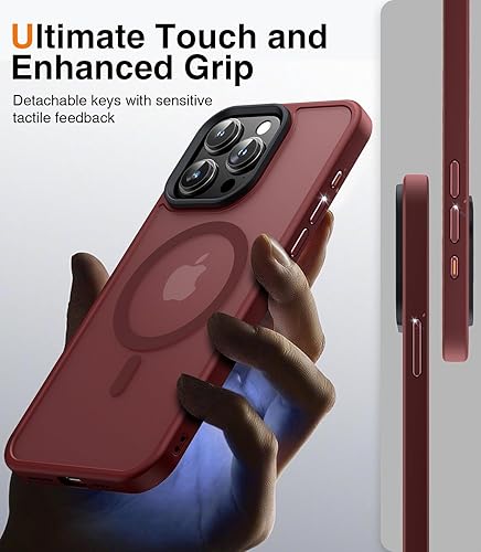 Miniatura 10 de Meifigno Serie Magic Mag diseñada para iPhone 15, protección de grado militar y compatible con MagSafe, parte trasera de policarbonato duro con