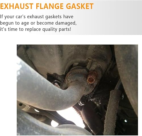 Miniatura 3 de 2 juntas de escape de automóvil de 2 pulgadas con 2 pernos, reemplaza a la junta del colector de escape OEM #120-06310-0002, junta de brida de