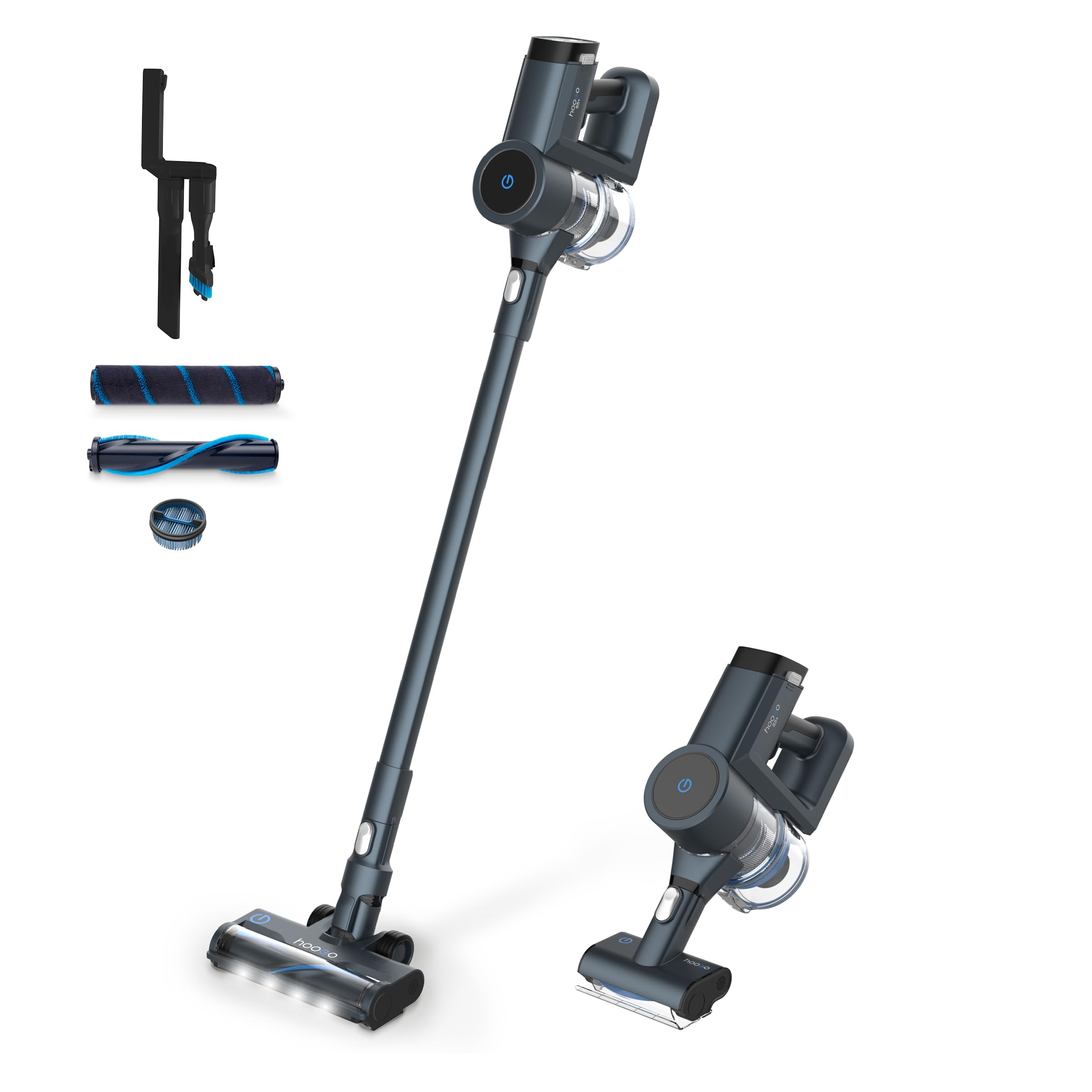 hoogo Aspirapolvere a batteria S5 + 3 in 1 | 550 W | 30.000 Pa | senza sacchetto | Durata fino a 75 minuti | Aspirapolvere manuale | Rimozione peli di animali | Aspirapolvere con opzione sacchetto |