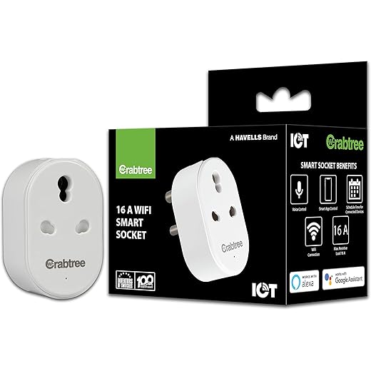 Havells 16 A WiFi Smart Plug White ACST161603 with Energ