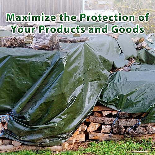 CAMPMAC ArmyGreen Polyethylene Tarp Cover, 8 Mil Thick