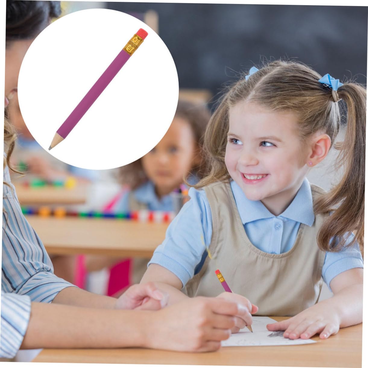 TEHAUX Lot de 144 Crayons Hb Courts en Bois pour Écriture et Dessin