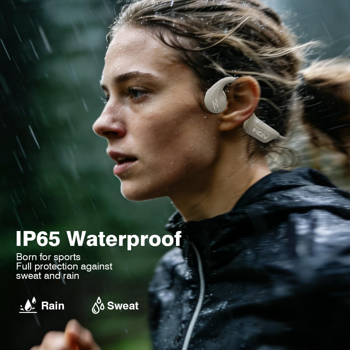 2026 New Bone Conduction Headphones Bluetooth Wireless, Bluetooth 6.0 Open Ear Headset, IP65 Waterproof & 10H Playtime, Lightweight Material, Sports Earbuds for Running, Cycling, Gym Workouts (White)