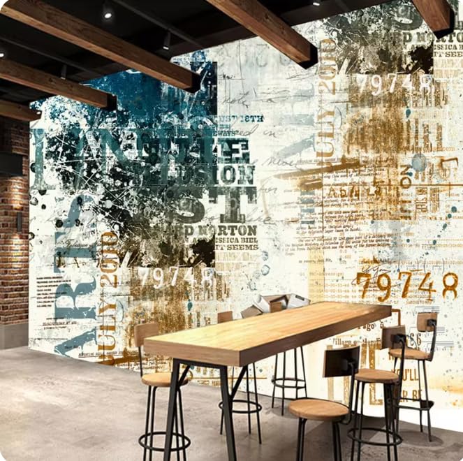 Papel tapiz 3D con foto de graffiti, mural para restaurante, bar, cafetería, decoración de fondo, papel tapiz, 3D, 150 x 105 cm