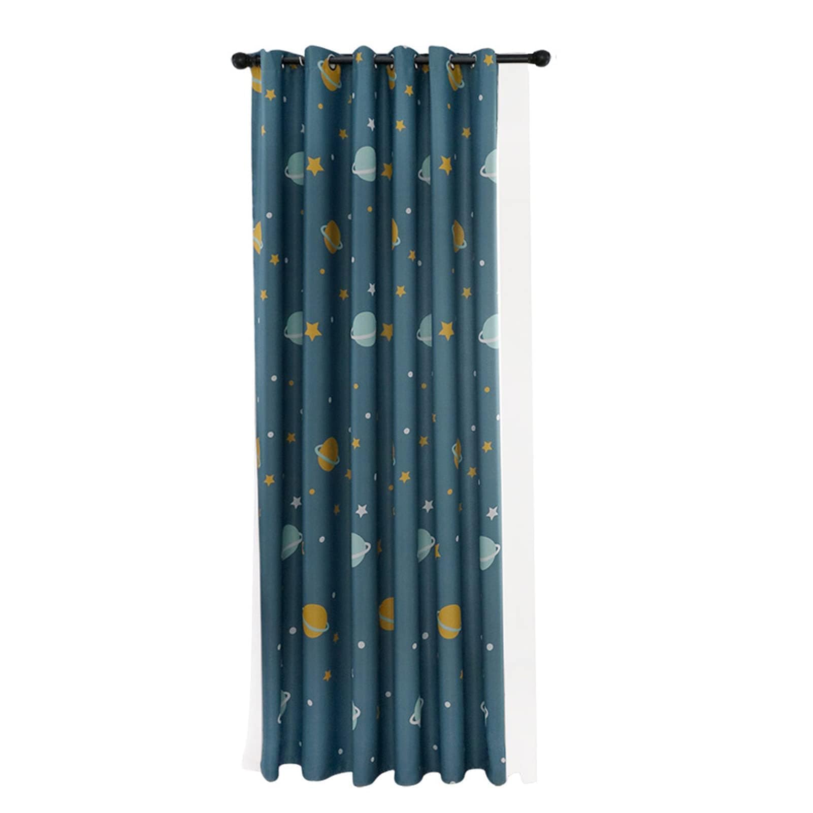 Cortinas Opacas de poliéster, Cortinas de Dormitorio de Planetas Azules de Dibujos Animados, Cortinas de Sala de Estar para Comedor, Cocina o Ventana Mirador Cortinas Antipolvo (Cortina Azul 1 *)