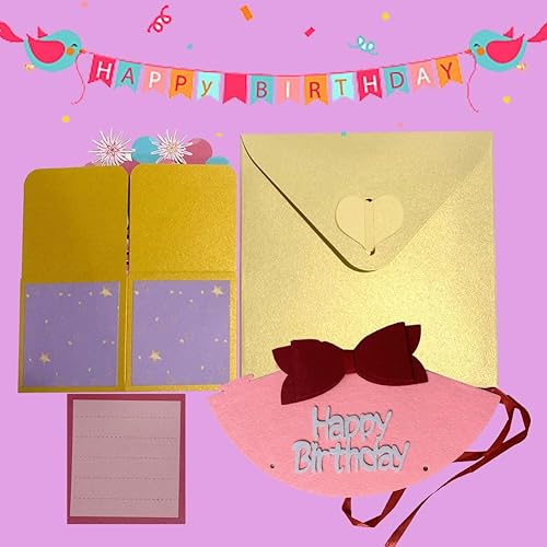 Miniatura 2 de HDMGCR Tarjeta desplegable de feliz cumpleaños para mujeres y hombres, divertida caja de felicitación 3D de cumpleaños con sobres, etiqueta de notas