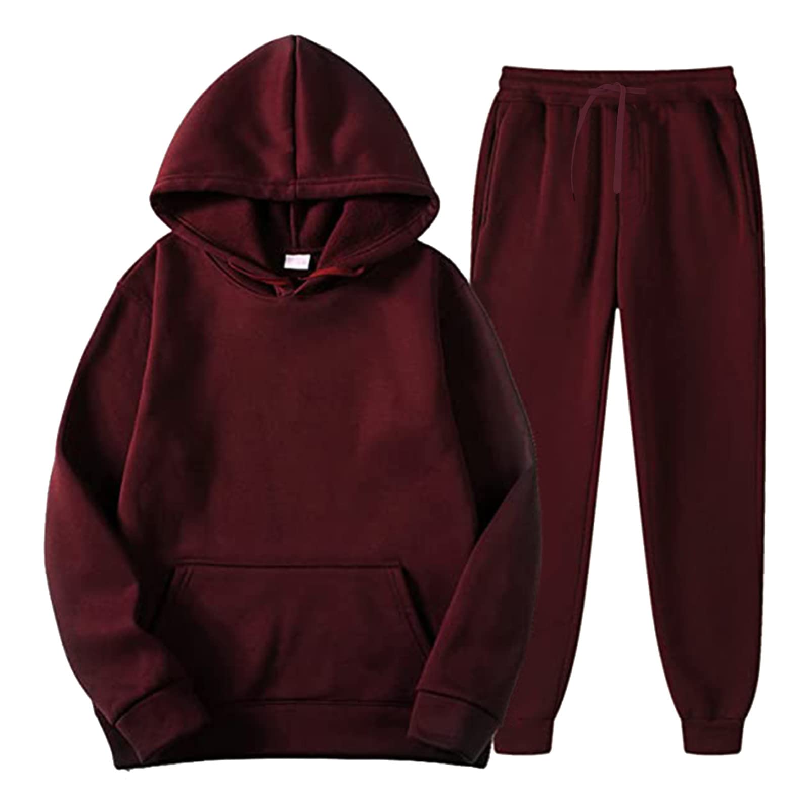 Générique 2-częściowy zestaw męski bawełniany dres joggingowy top i dół joga sport bluza spodnie z kieszeniami wygodny sznurek na co dzień zima A63