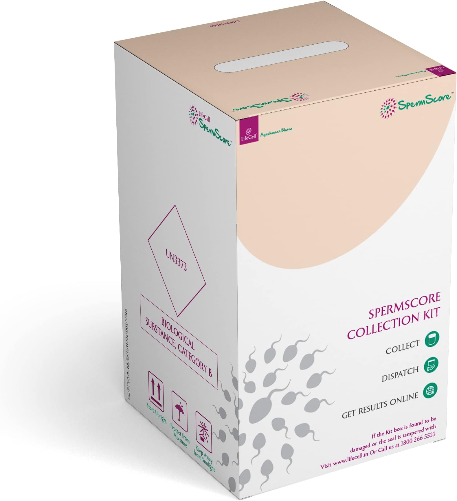 LifeCell SpermScore - At-Home Sperm Quality and Quantity Self - Collection Test Kit | Examines - Men's Progressive and Non - Progressive Motility | Immotile Sperm | Sperm Form | Easy To Use, Discreet & Convenient, Private & Safe
