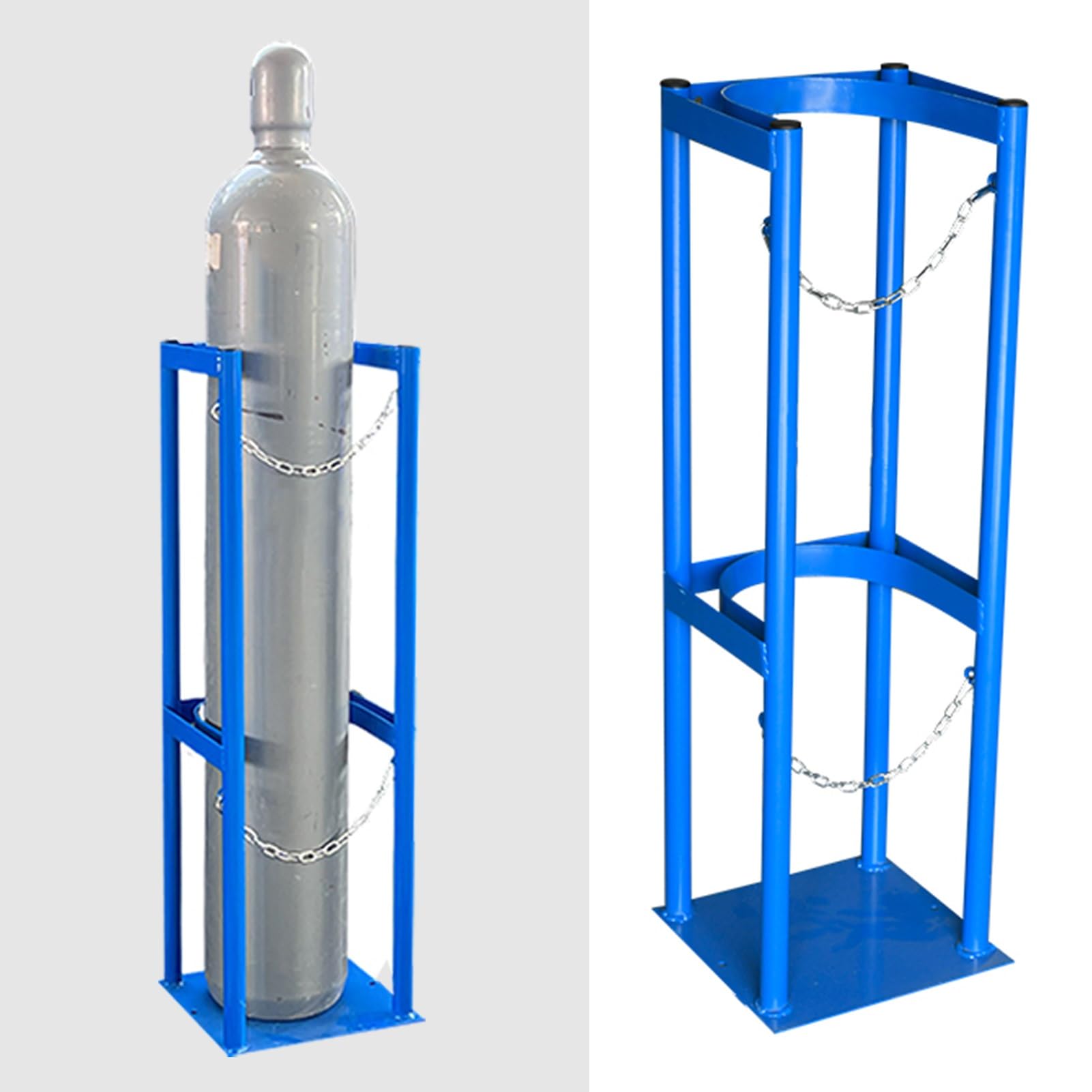 Soporte para Botella de Oxígeno Estante de Almacenamiento de Alta Resistencia para Cilindros de Oxígeno de 40 L, Soporte para Tanques de Gas con Cadena de Seguridad, Soporte para Bombonas de Propano y
