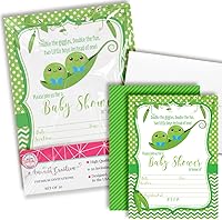 Vista 11 de Dos guisantes en una vaina Twin Girl Baby Shower Invitaciones 20 tarjetas de relleno de 5 x 7 con veinte sobres blancos por AmandaCreation