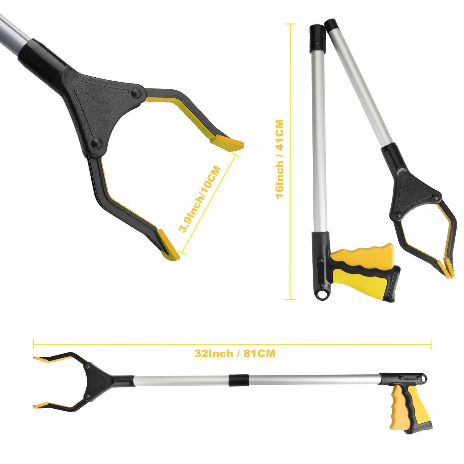 Buy Litter Picker, 32" Foldable Long Arm Mechanical Grabber Reacher Grab & Grip Rubbish Pick Up